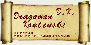Dragoman Komlenski vizit kartica